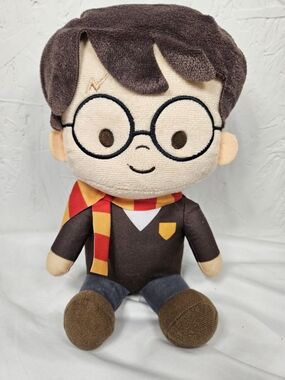 Plush Wizard Boy Doll in Brown with Red & Yellow Scarf